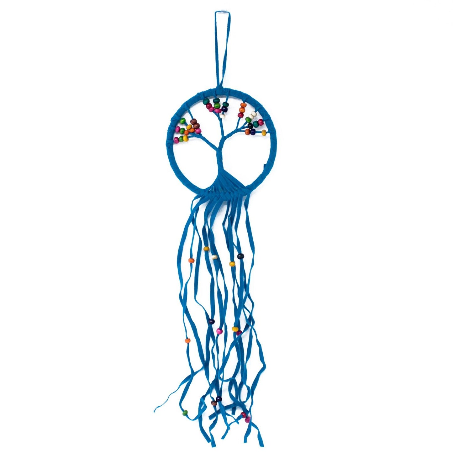Handgefertigter Traumfänger 'Lebensbaum' aus Bali – 12 cm, Textil