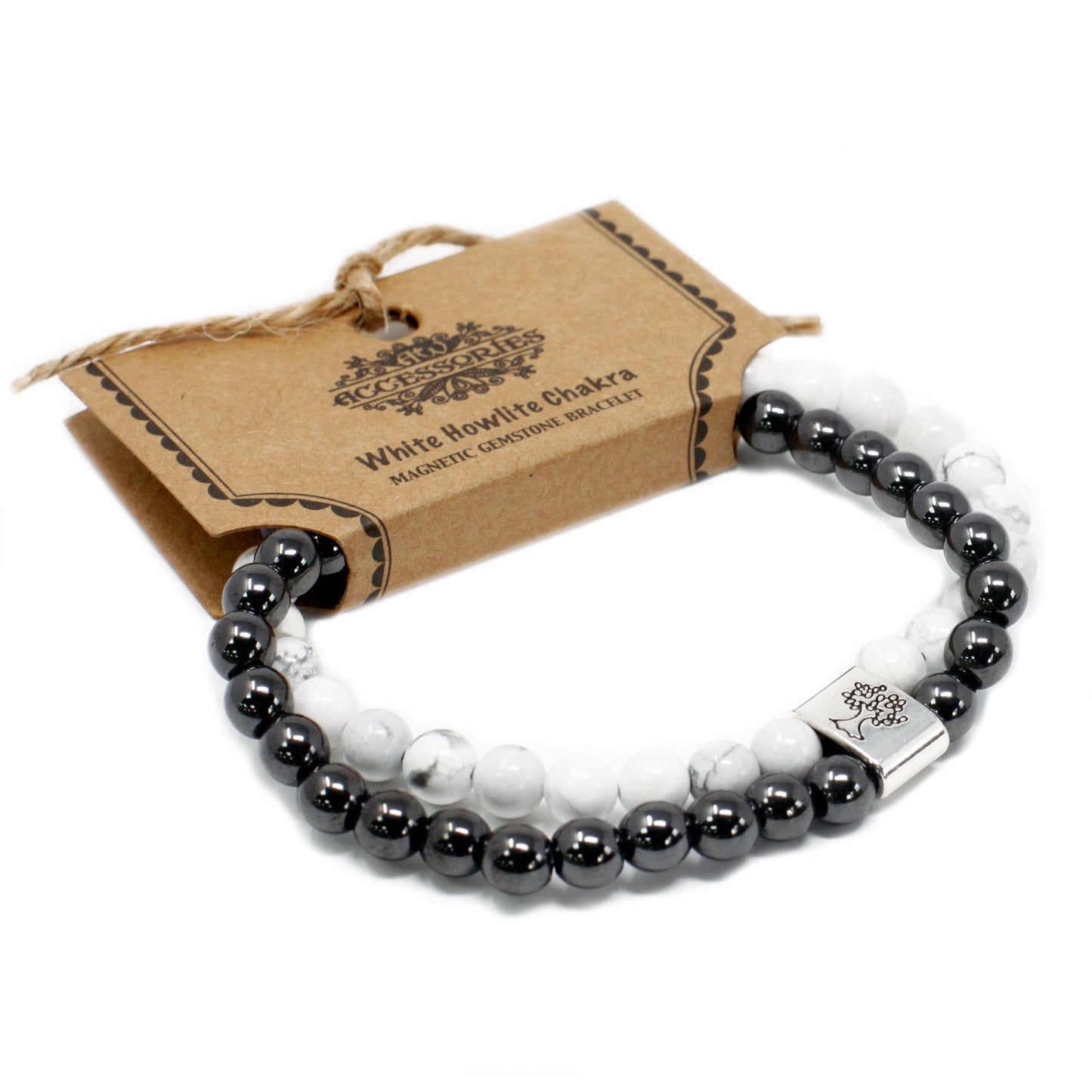 Magnetarmband aus weißem Howlit – Edelstein-Schmuck mit harmonisierender Wirkung