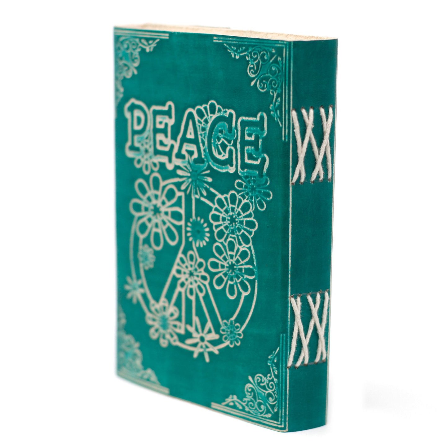Ledernotizbuch 'Green Peace' mit Schloss – Handgefertigter Begleiter für Gedanken (18x13 cm)
