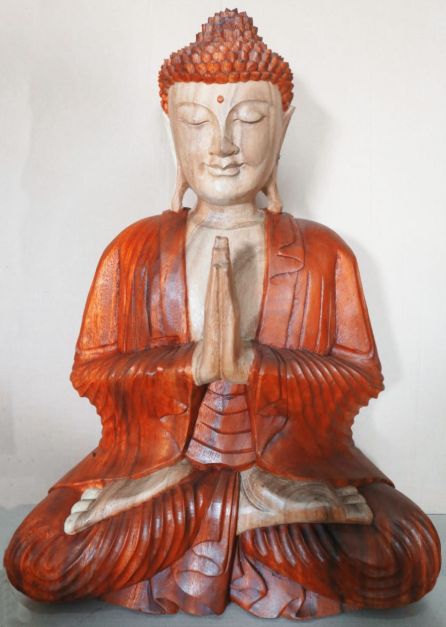 Willkommens-Buddha aus Suarholz – Handgeschnitztes Unikat, 60 cm