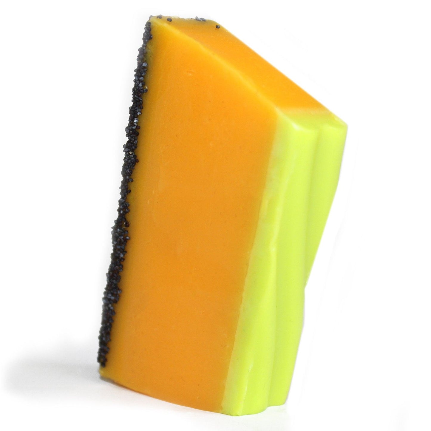 Handgemachte Seifenstange mit Papaya-Duft & Mohnsamen-Peeling