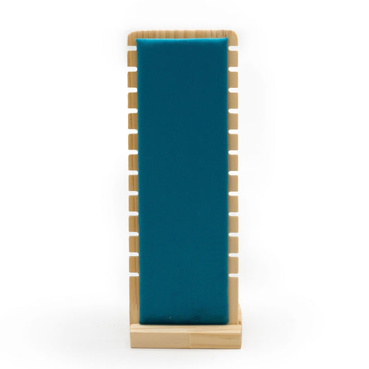 Hochformat Schmuckständer aus Holz & Samt | Türkis | 28 cm
