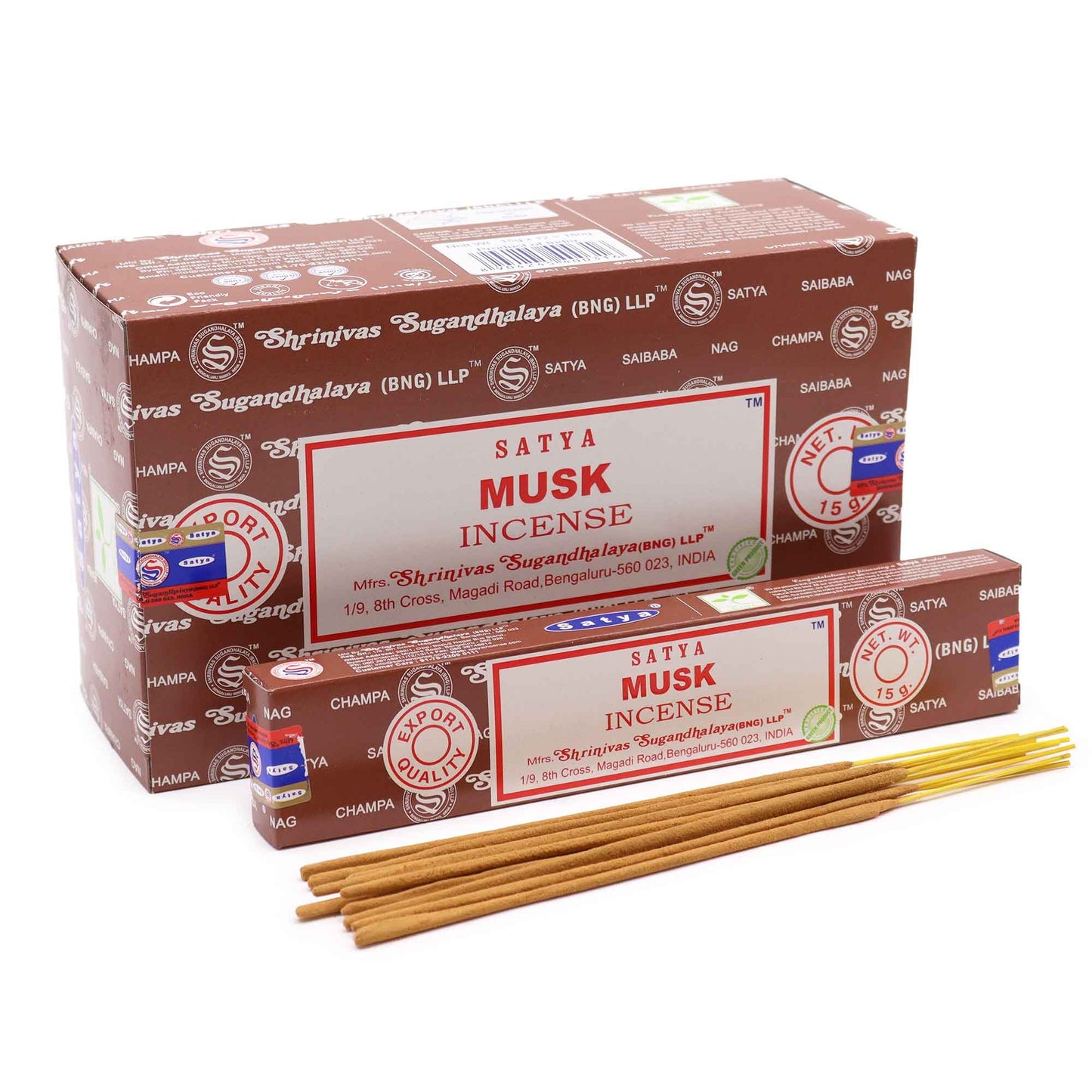 Satya Räucherstäbchen Moschus - 15 Stück, handgerollt