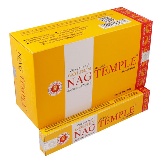 Golden Nag Tempel Räucherstäbchen – 15g Packung mit langer Brenndauer
