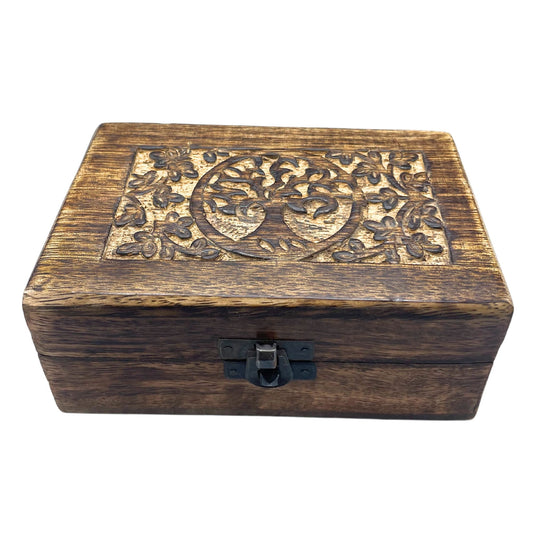 Erinnerungsbox aus Mangoholz 'Baum des Lebens' - 15 x 10 x 6 cm