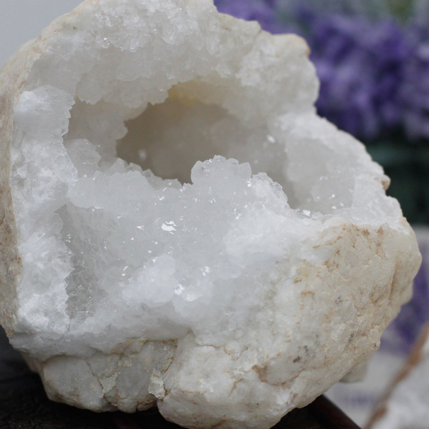 Natürliche Kalzit-Quarz-Geode 10-12 cm zum Öffnen - Unikat aus Marokko
