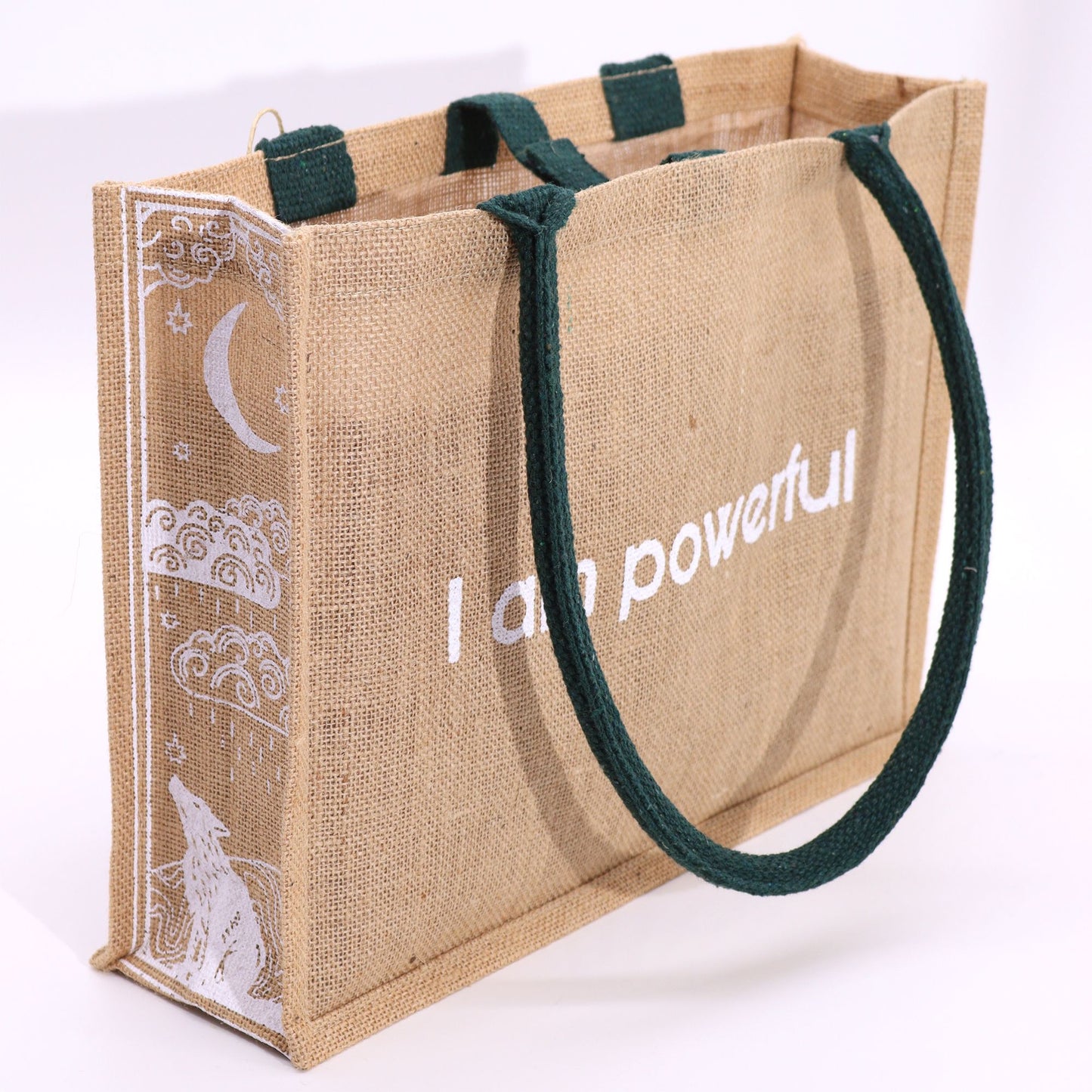 Hop Hare Jute Shopper 'I Am Powerful' – Statement-Tasche für Stärke