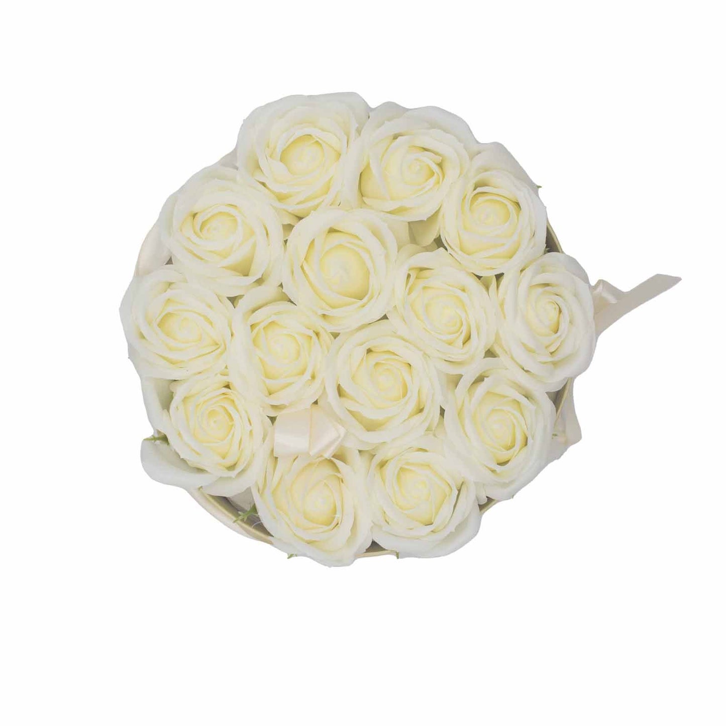 Seifenrosen-Strauß in Creme - 14 handgeformte Rosen für ein sinnliches Badeerlebnis
