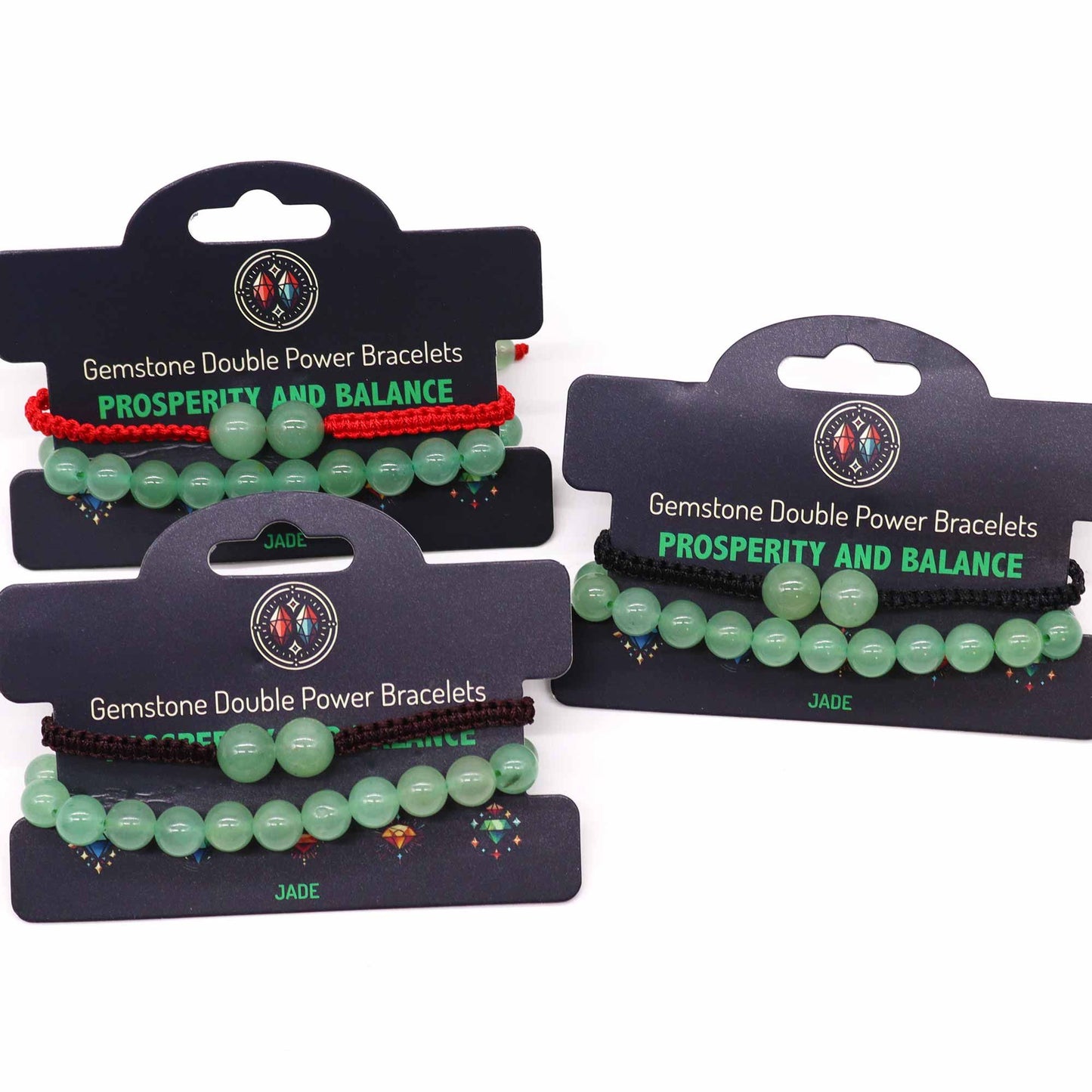 Jade Edelstein-Set: 2 Armbänder für Harmonie & Wohlstand