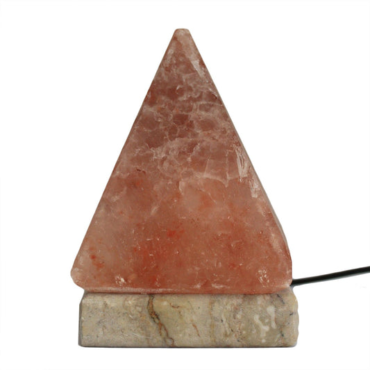 Himalaya-Salzlampe Pyramide 9 cm - Weißlicht & USB-Anschluss