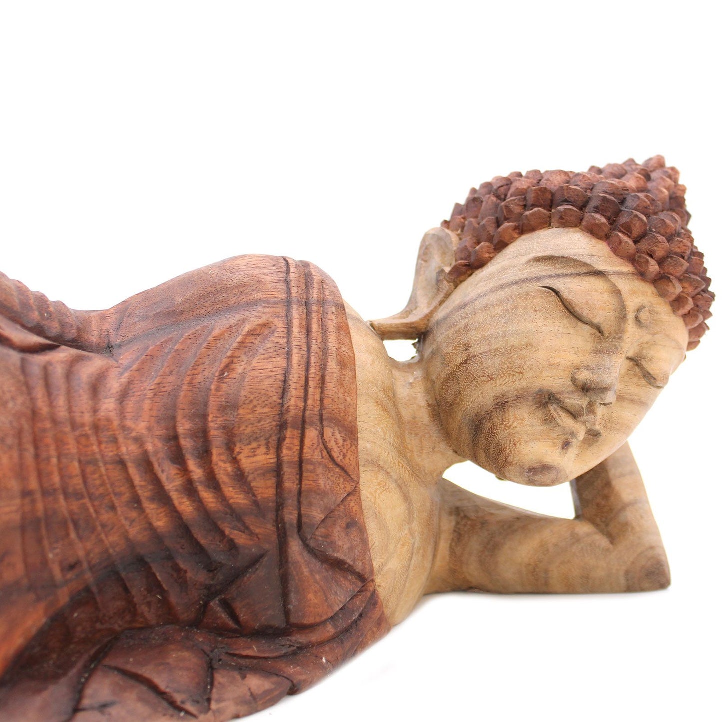 Buddha Skulptur 'Schlafender Buddha' - 50 cm Handgeschnitzt aus Suarholz