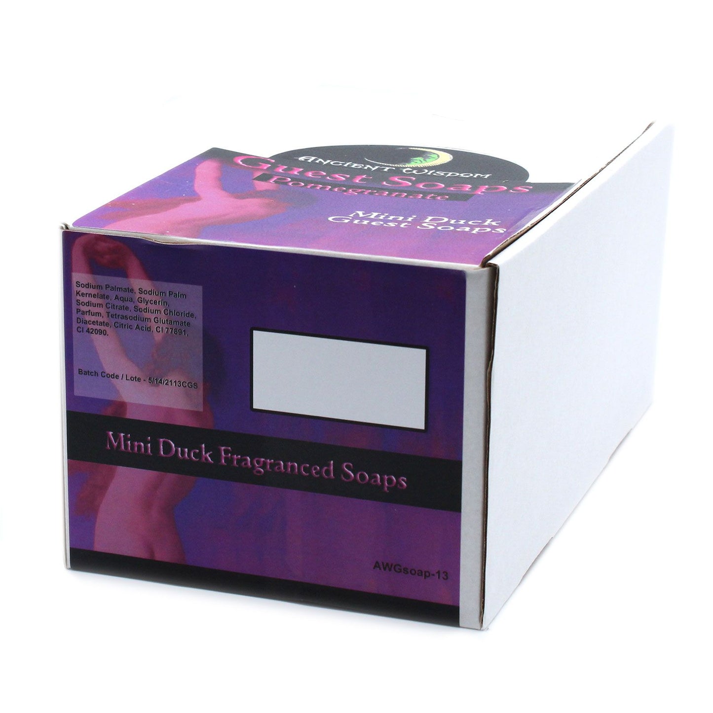 10 Stück Gästeseifen 'Lila Ente' – Charmante Granatapfel-Duftseifen