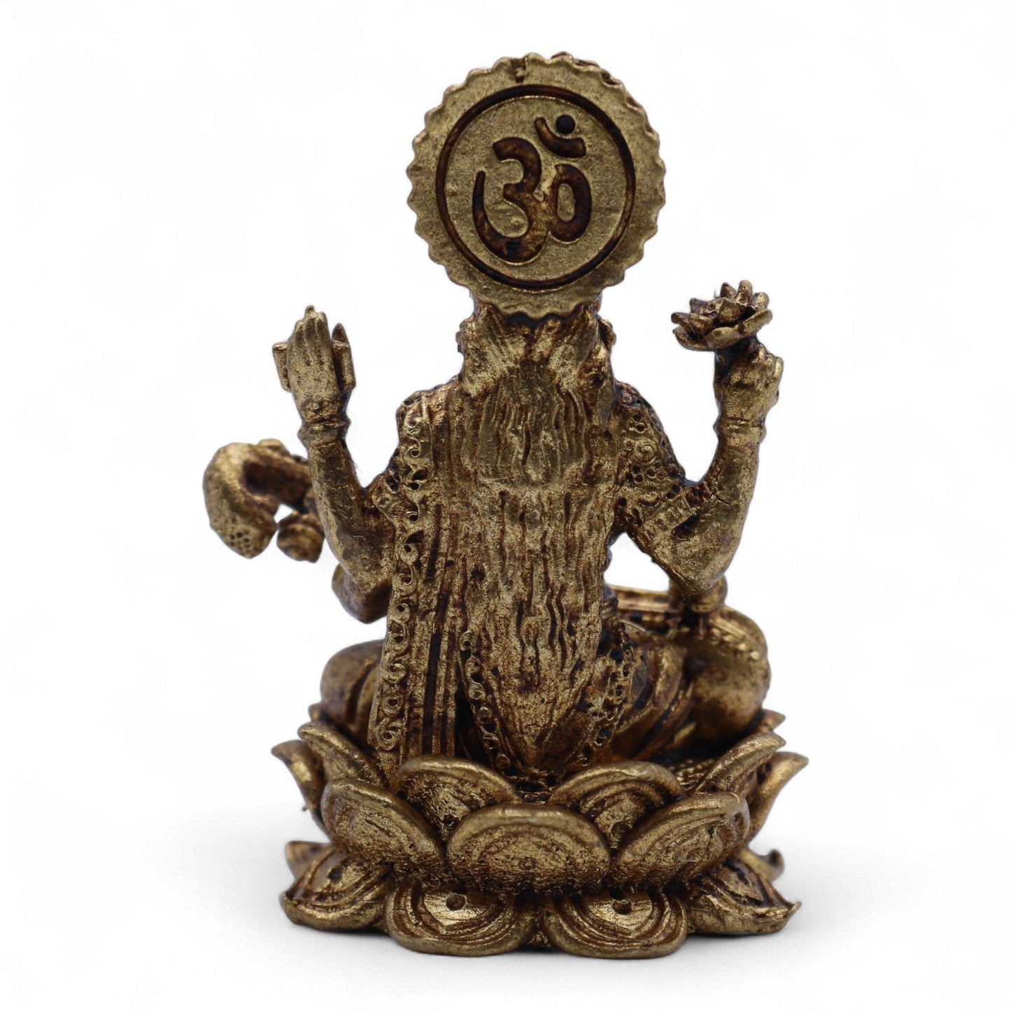 Messing-Miniatur: Göttin Saraswati für Weisheit & Kunst