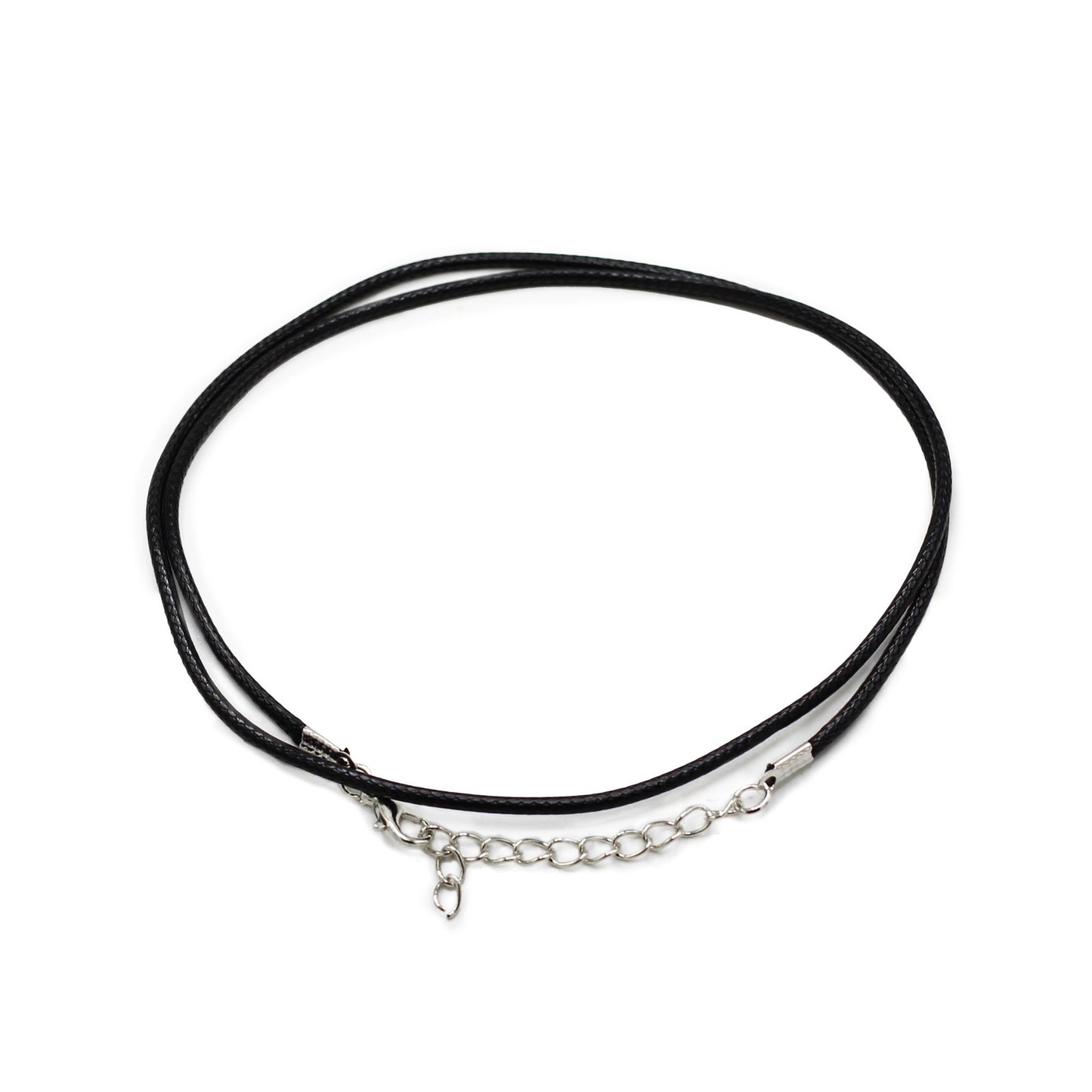 Set mit 101 schwarzen Baumwoll-Anhängerkordeln gewachst – 2mm x 55cm mit Metallclip