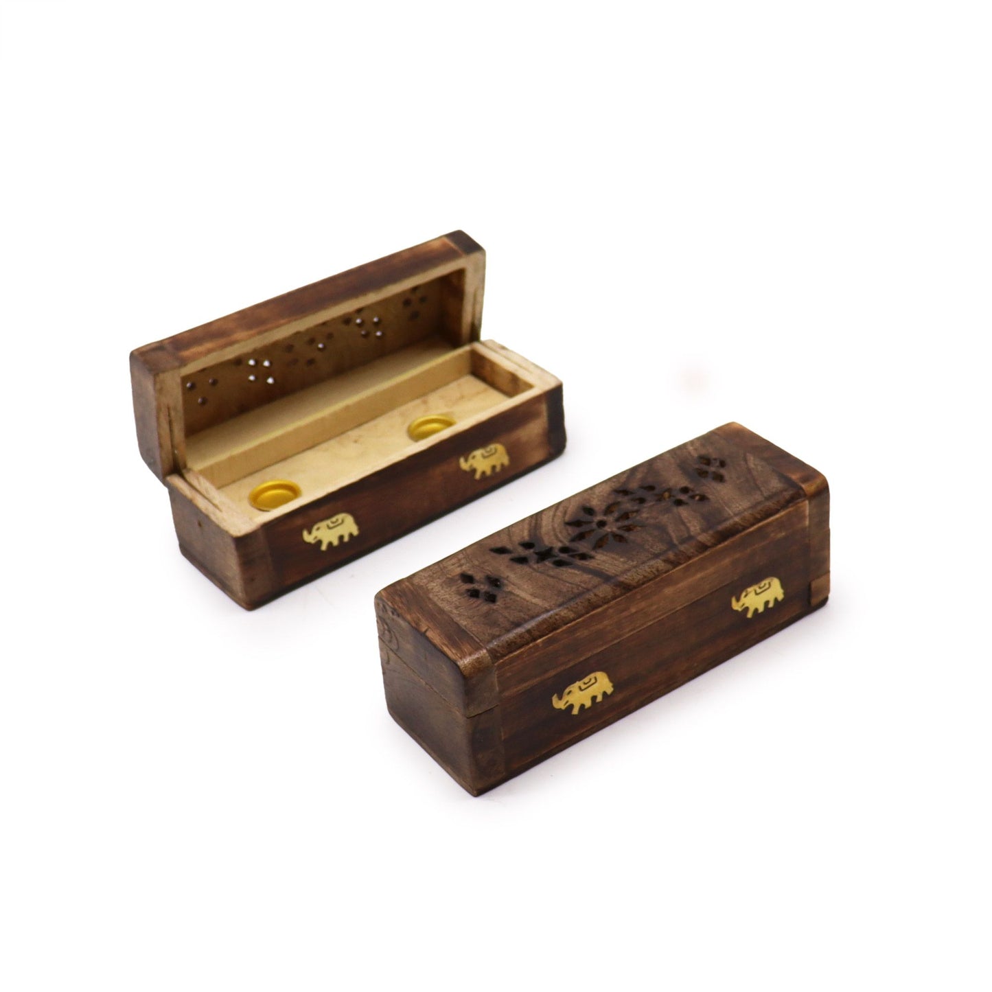 Räucherbox aus massivem Mangoholz – Handgefertigtes Unikat (15 cm)