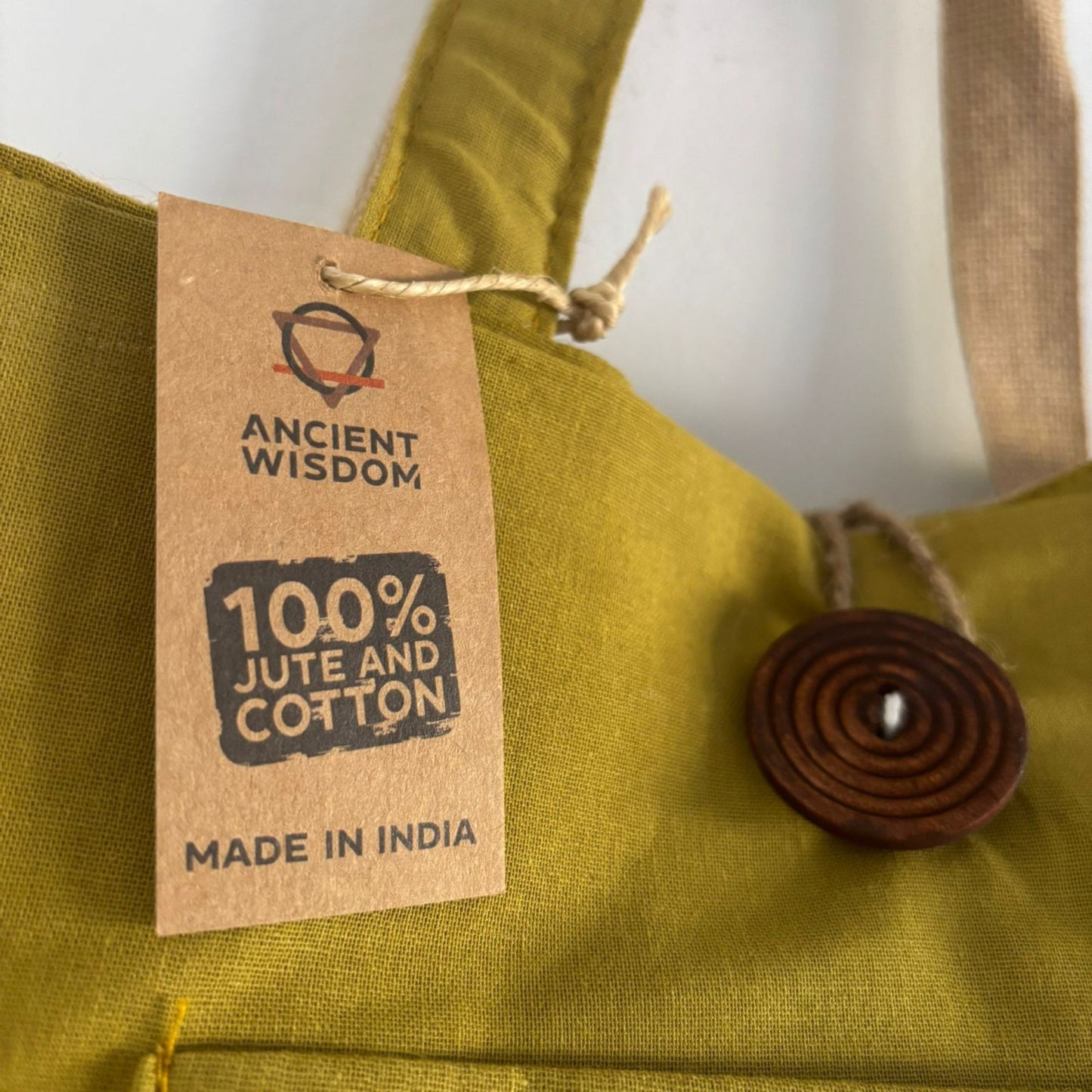 Reversible Shopper aus Jute und Baumwolle - Pistaziengrün & Natur