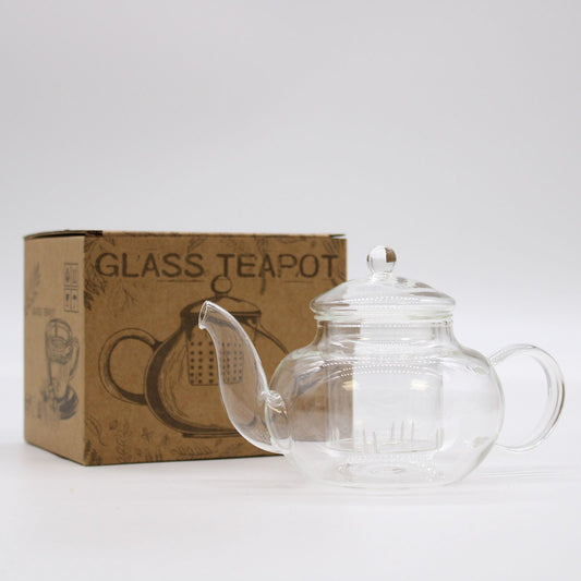 Glasteekanne 'Runde Perle' mit integriertem Sieb – 400 ml