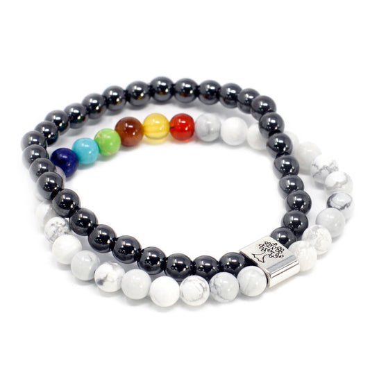 Magnetarmband aus weißem Howlit – Edelstein-Schmuck mit harmonisierender Wirkung