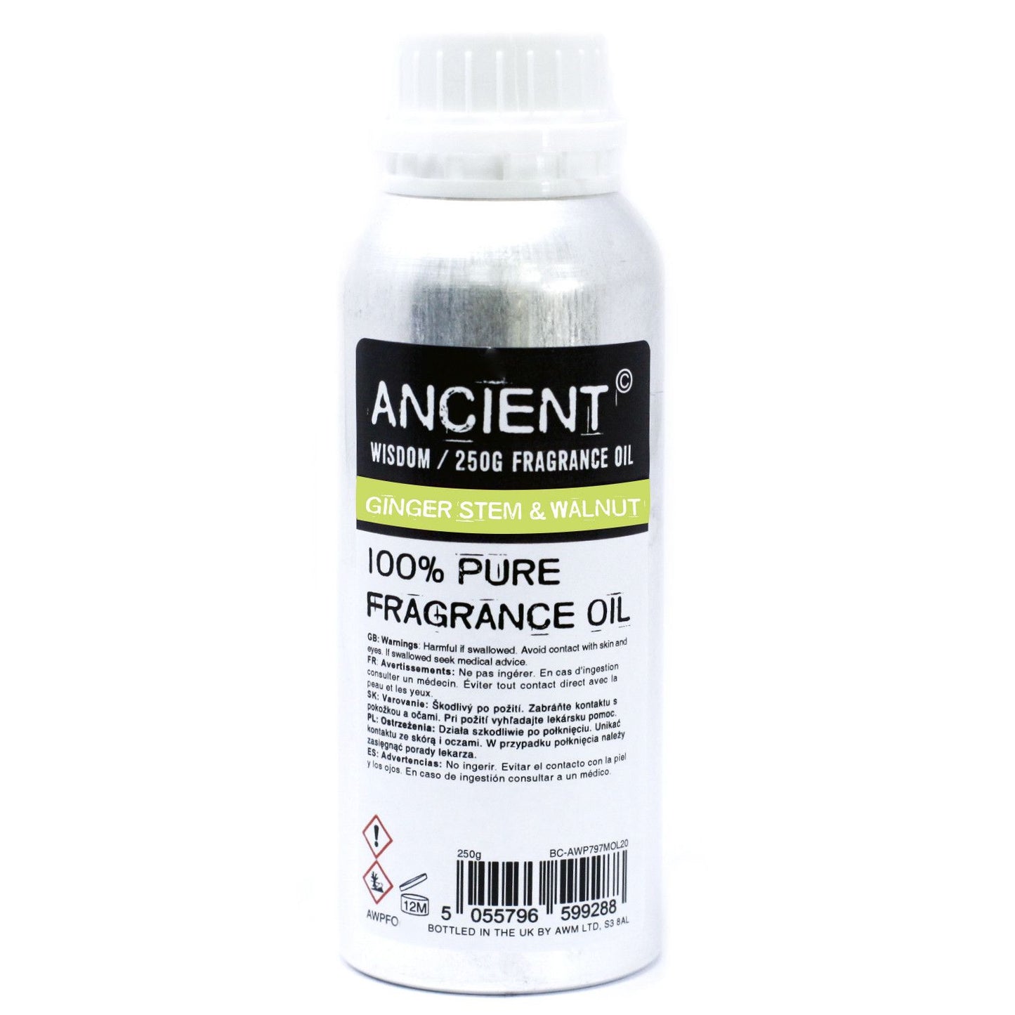 Duftöl Ingwerholz & Walnuss – 250g in Premium-Aluminiumflasche