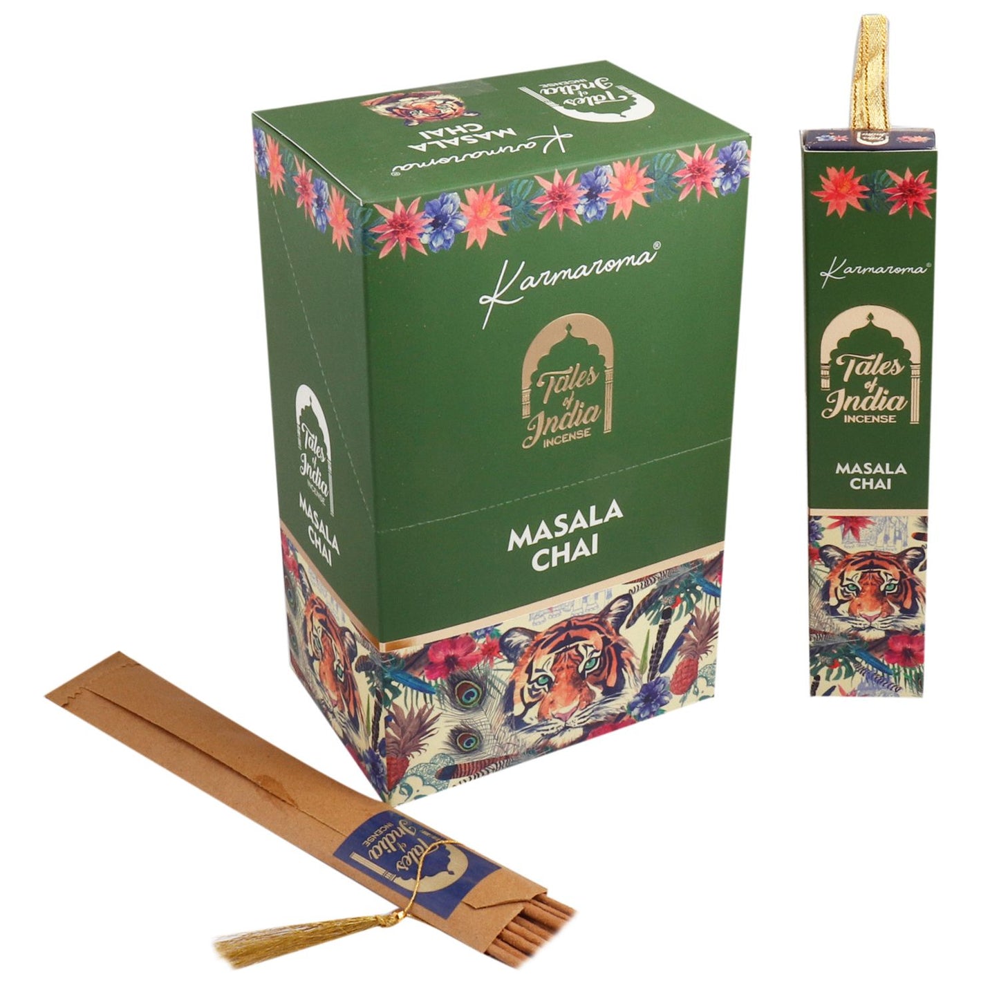 Masala Chai Räucherstäbchen - Handgerolltes Duftset (12 Stück)