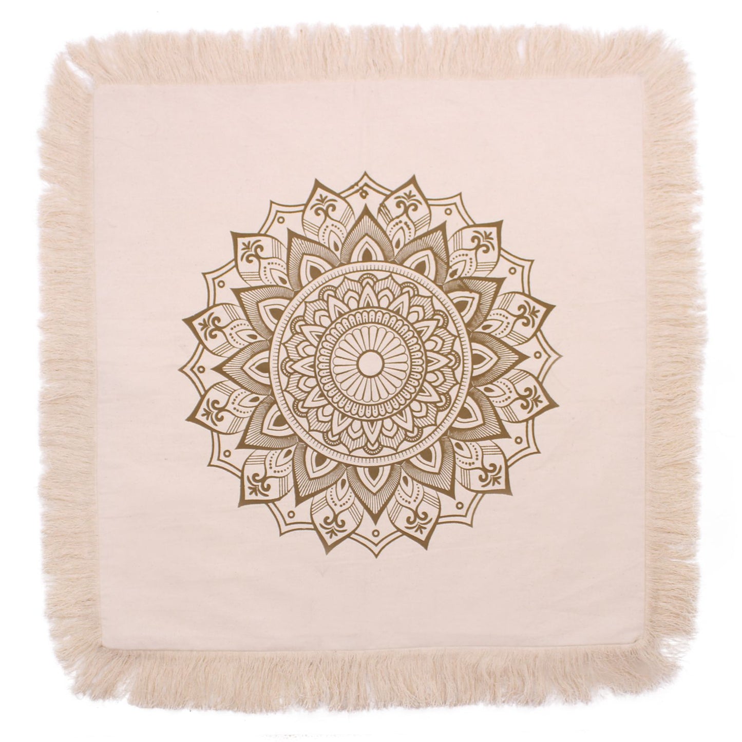 Meditationskissenbezug Lotus-Mandala in Bronze | 60x60 cm | 100% Baumwolle