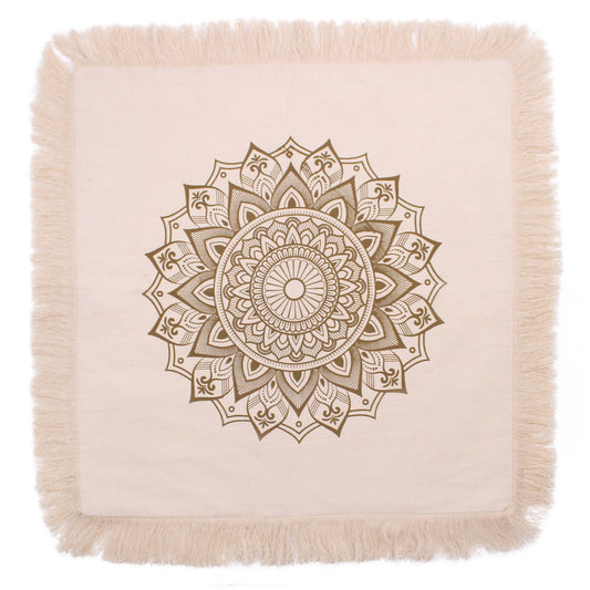 Meditationskissenbezug Lotus-Mandala in Bronze | 60x60 cm | 100% Baumwolle