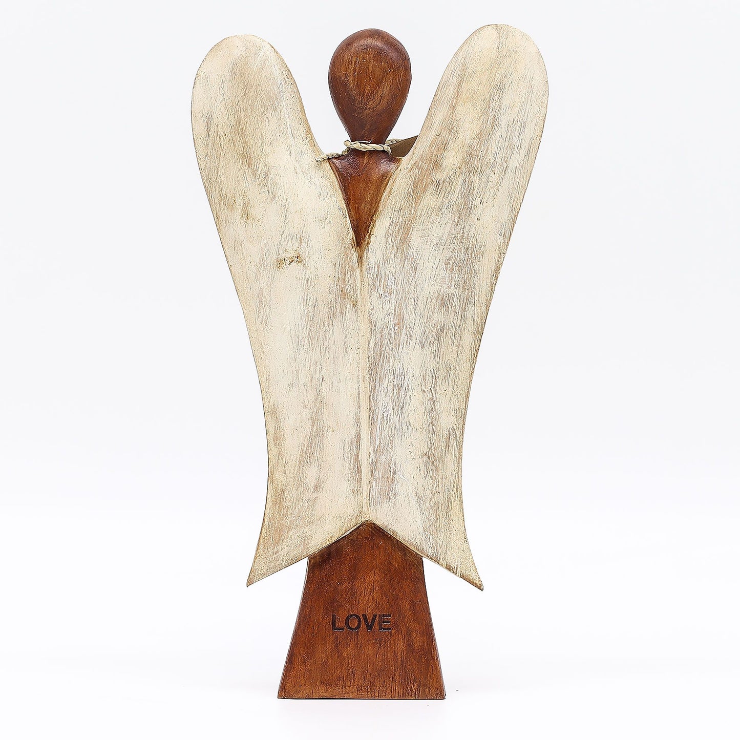 Hati-Hati Schutzengel 'Liebe' – Handgeschnitzte Holzfigur aus Suarholz, 25 cm