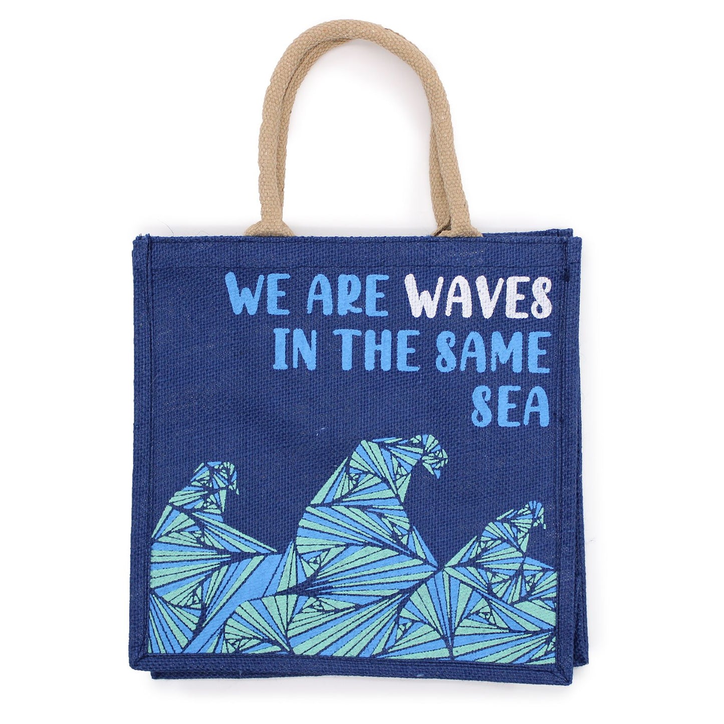Jute-Tasche 'We are Waves' – Nachhaltiger Alltagsbegleiter mit Statement