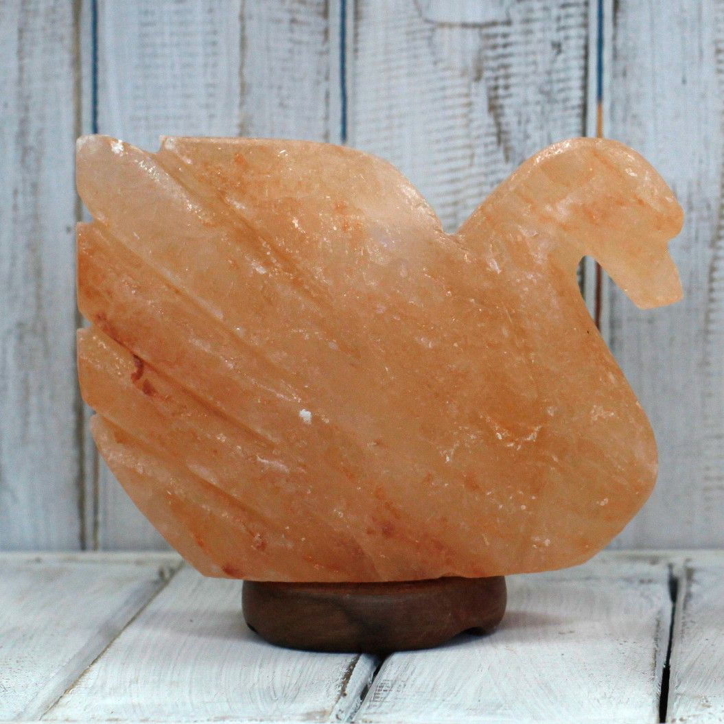 Himalaya-Salzlampe in Schwanen-Form – Handgearbeitetes Naturkunstwerk