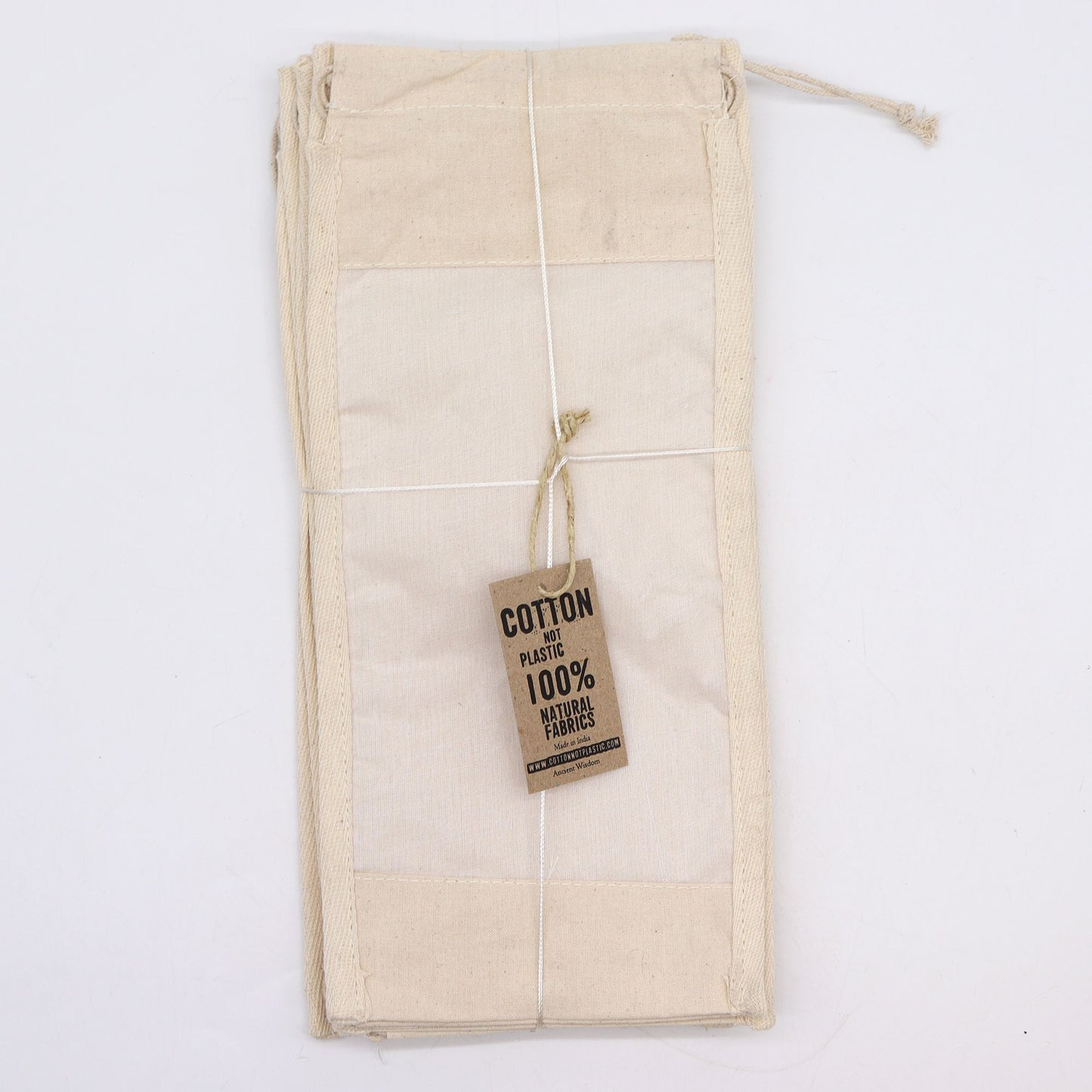 Organza-Geschenkbeutel mit Sichtfenster aus Baumwolle – 35 x 15 cm
