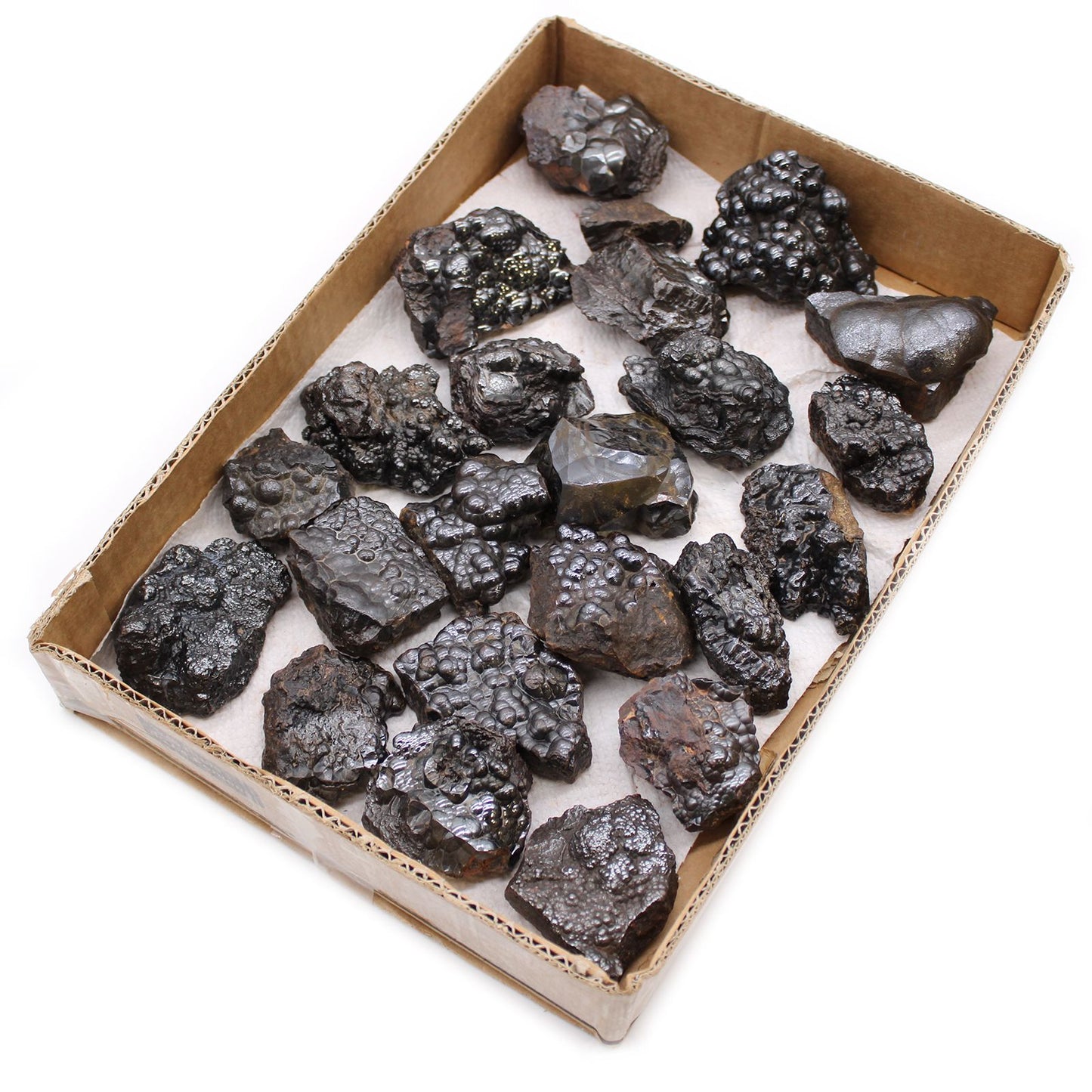Hämatit-Sammlung – 20 natürliche Steine mit metallischem Glanz