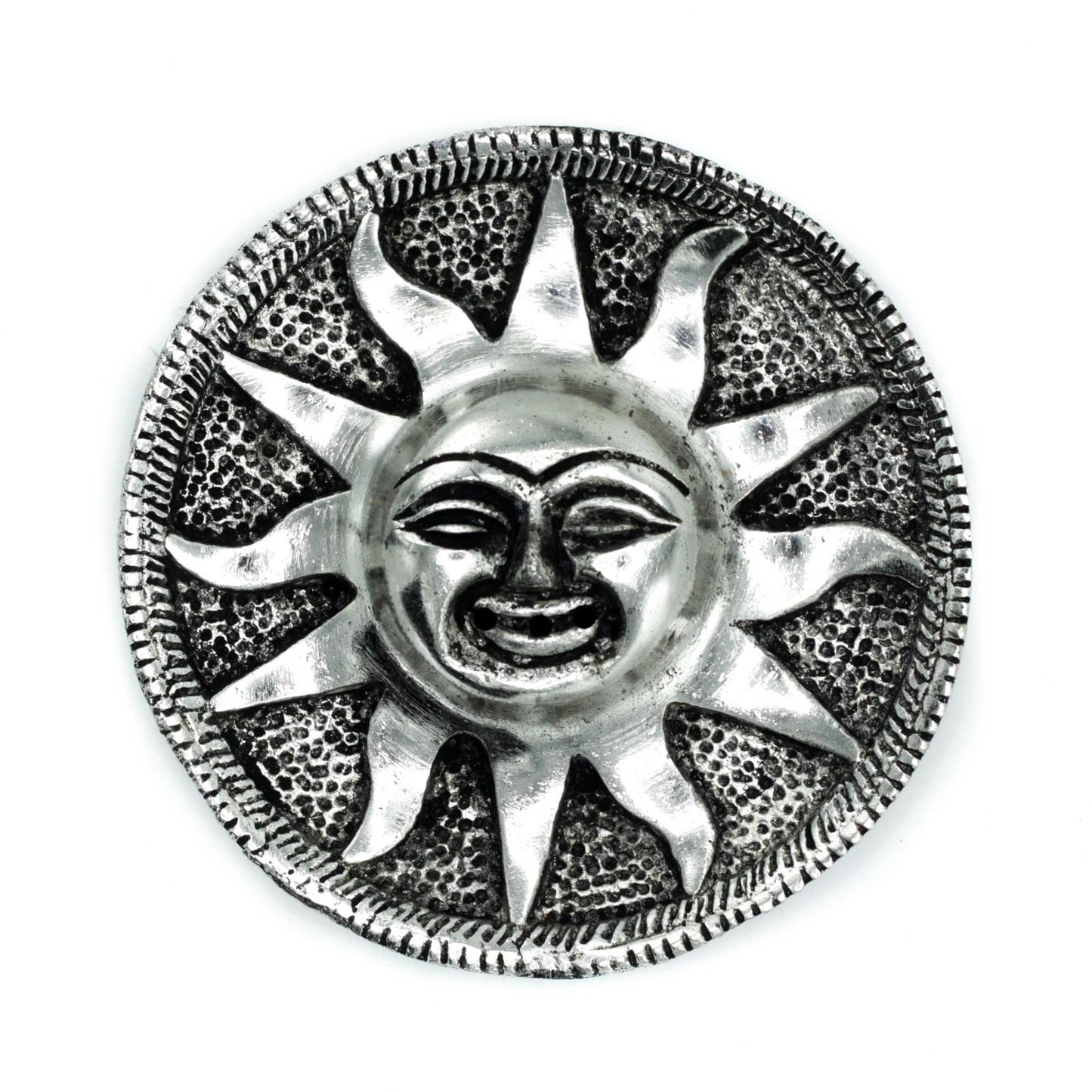 Räucherstäbchenhalter 'Sonne' – 9 cm aus poliertem Aluminium