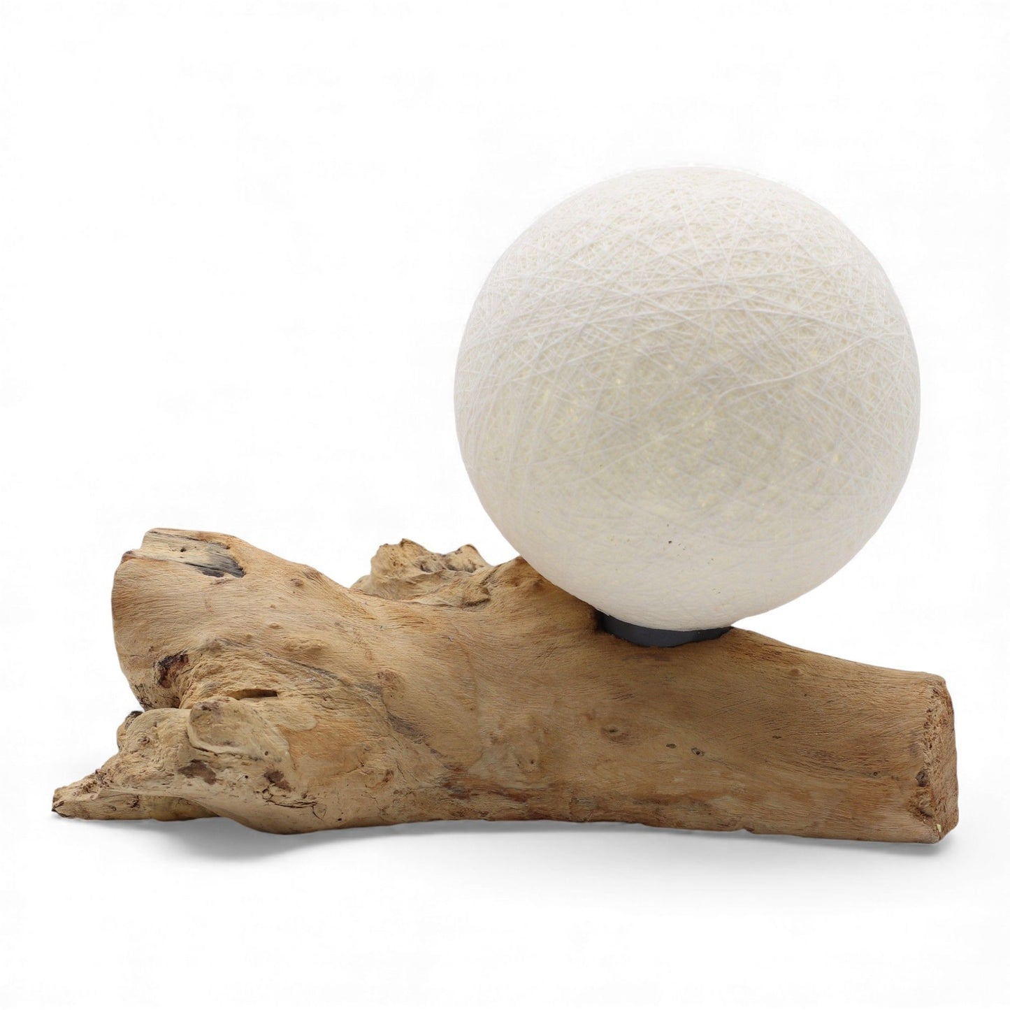 DriftGlow Luna – Elfenbein-Baumwolllampe mit Gamel-Treibholz