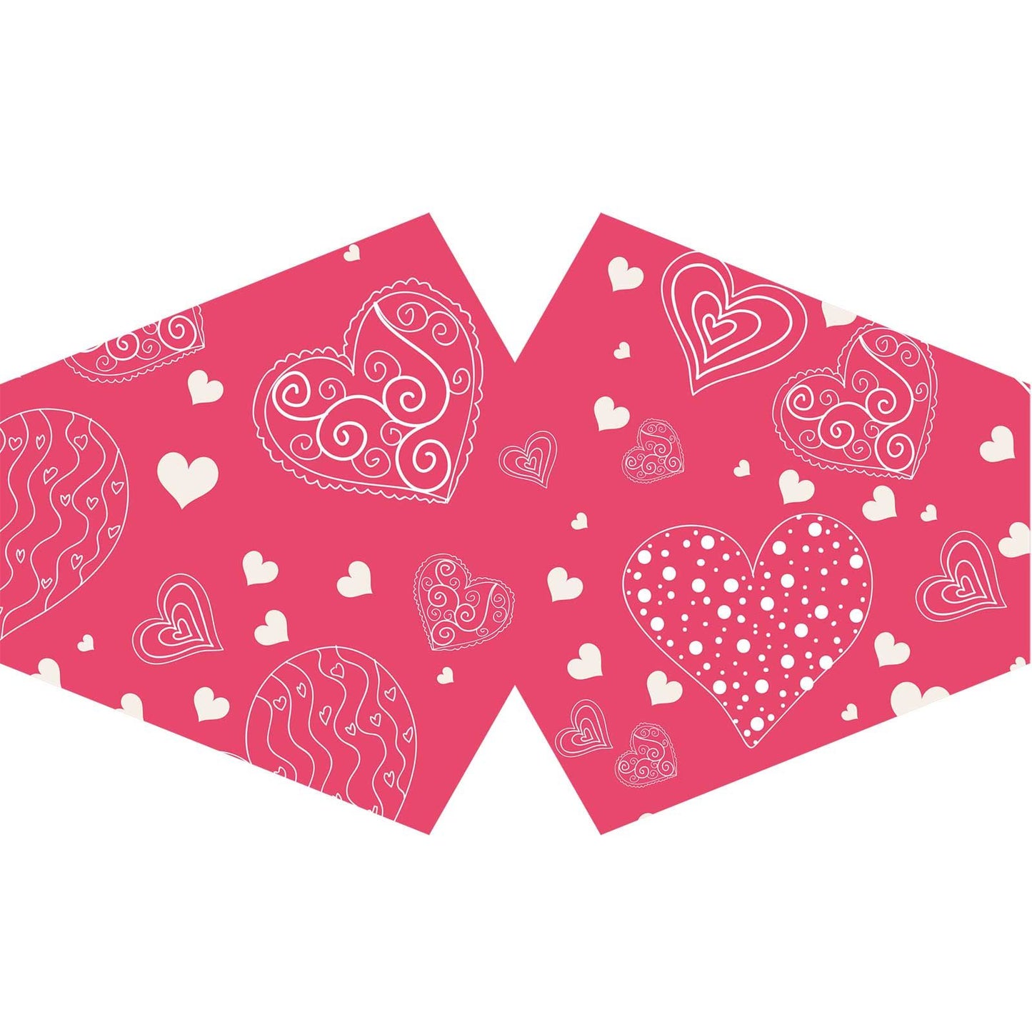 Wiederverwendbare Gesichtsmaske mit Filter - Pink Hearts Design