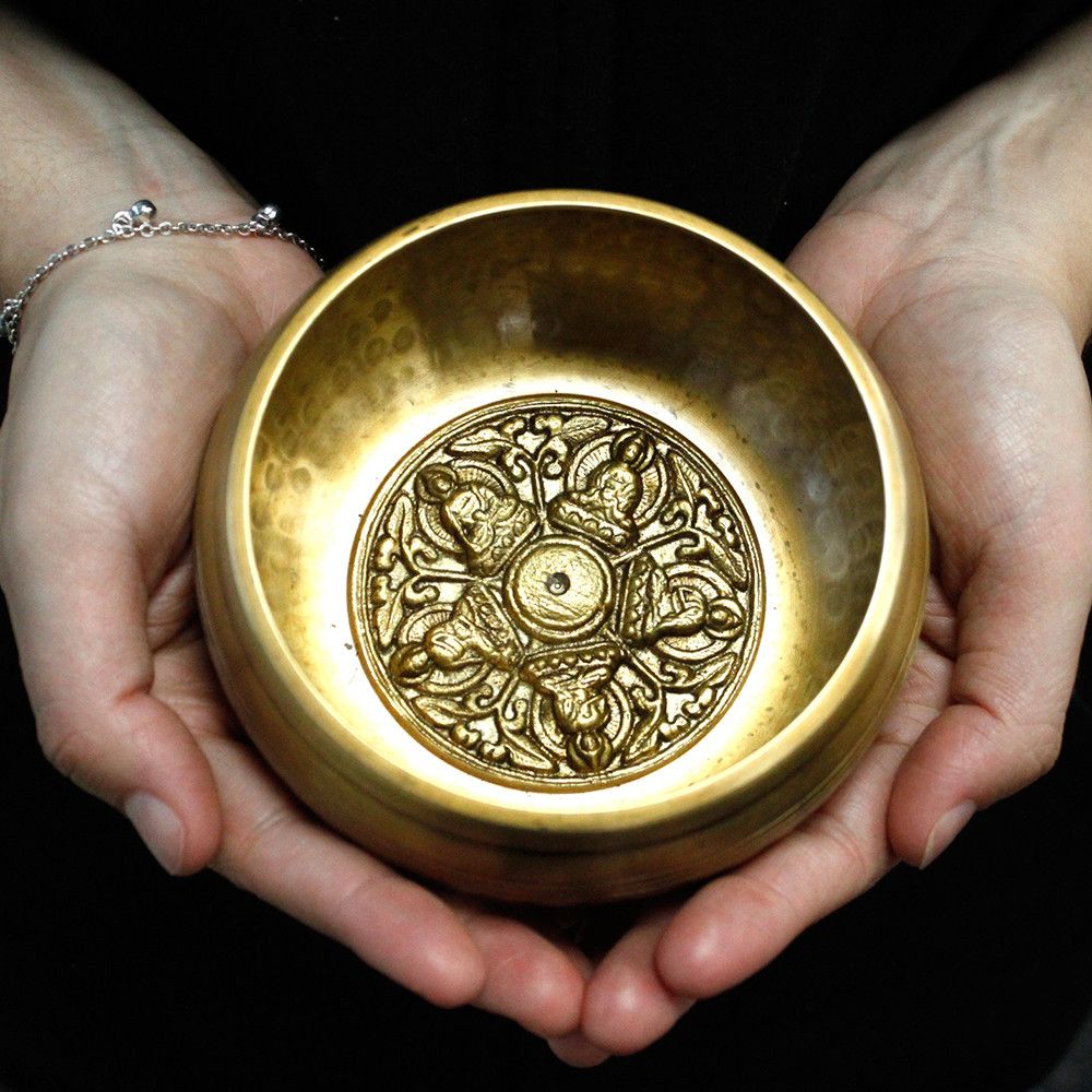 Klangschalen-Set 'Fünf Buddhas' – Handgefertigt in Nepal, 10 cm