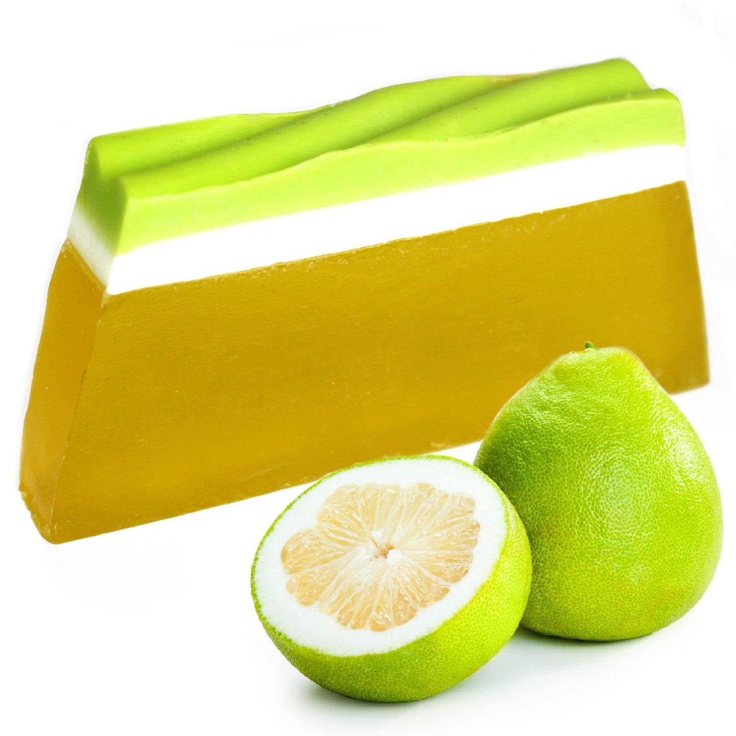 Handgemachte Seifenstange 'Grüne Pomelo' – Frischekick für die Sinne