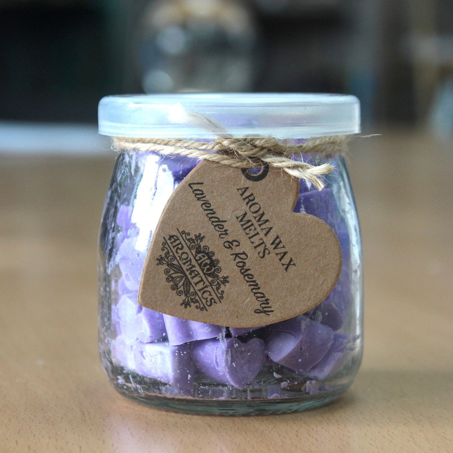 Duftwachs-Herzen Lavendel & Rosmarin im Glas – Natürliche Raumduftung