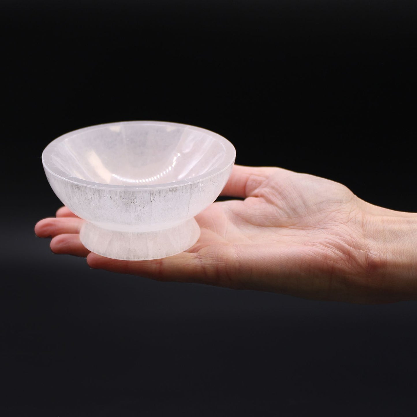 Selenitschale 'Selene' - Natürliche Schale aus Mondstein, 10 cm
