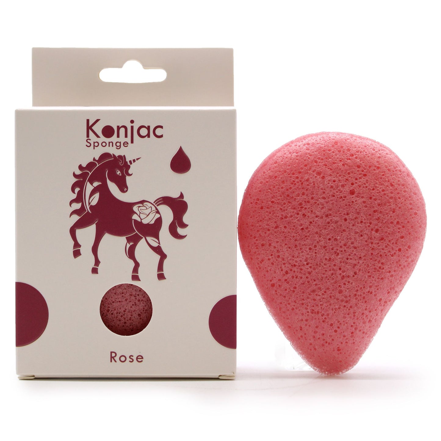 Konjac-Gesichtsschwamm in Tränenform mit Rose – Sanfte Anti-Aging-Pflege