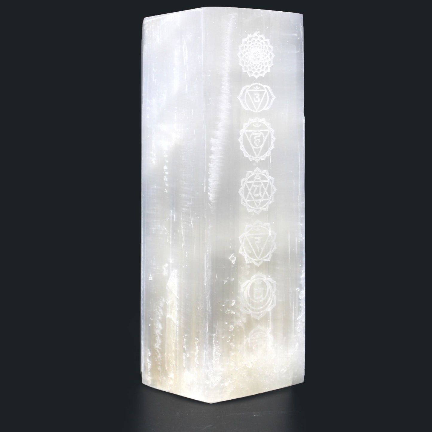 Selenit Blocklampe 25 cm – Handgefertigtes Unikat für Harmonie