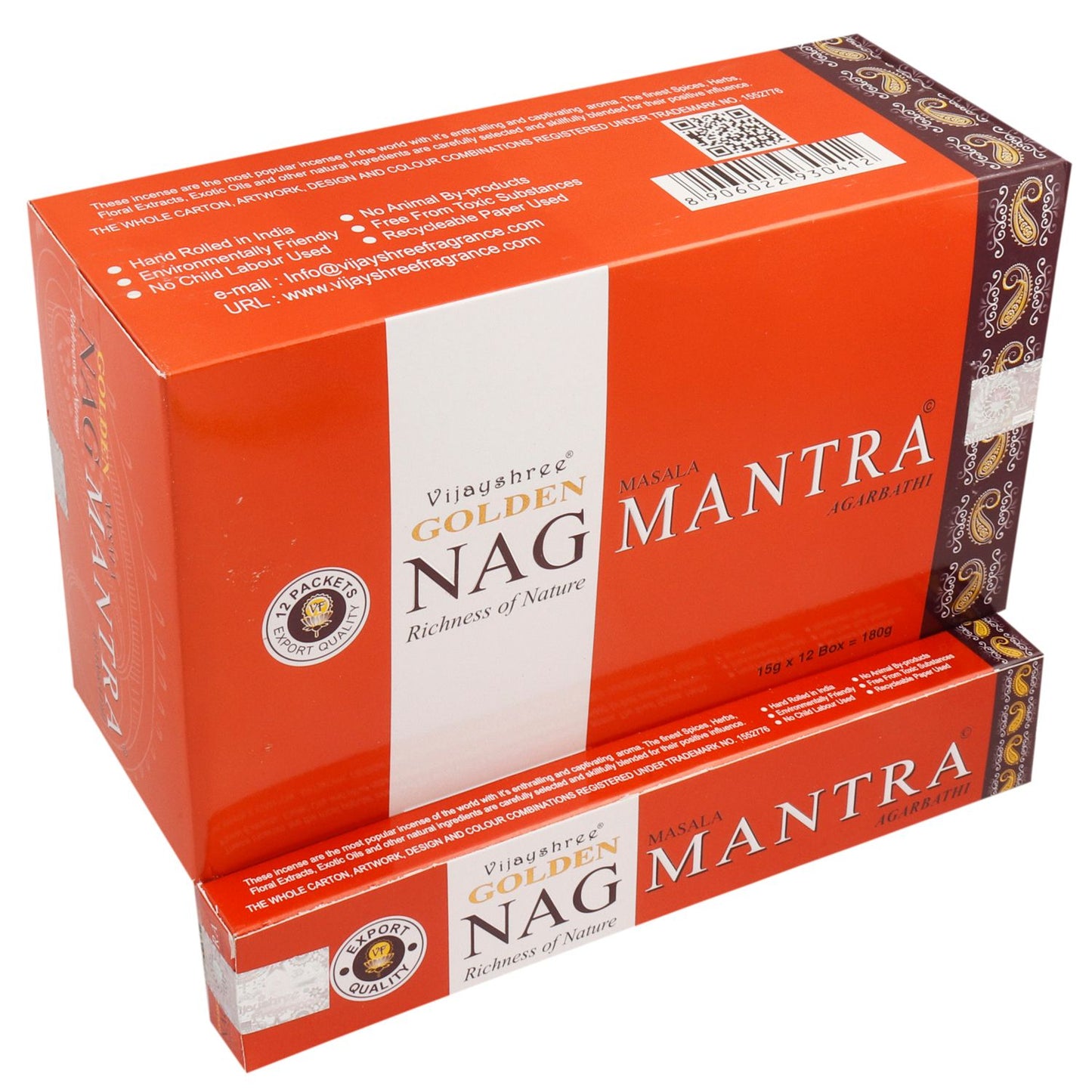Golden Nag Mantra Räucherstäbchen – Handgerollte Premium-Duftstäbchen, 15g
