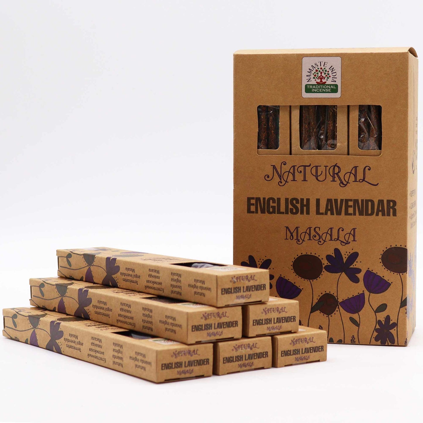 Natural Botanical Masala Räucherstäbchen - Englischer Lavendel (11 Stück)