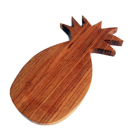 Schneidebrett aus Java-Teakholz mit handgeschnitztem Ananas-Design