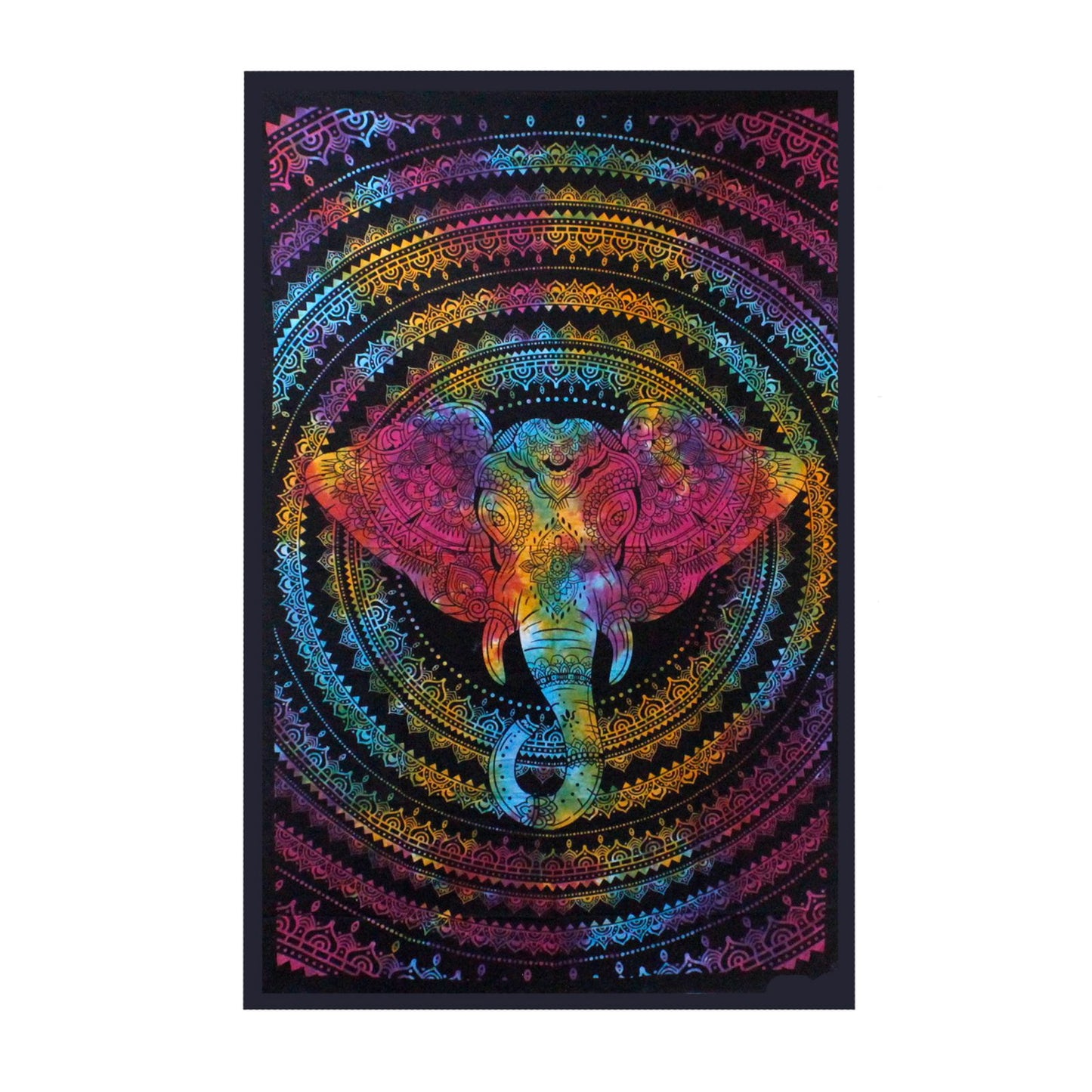 Großformatige Elefantenkopf-Decke und Wandbehang aus Baumwolle – 230 x 200 cm