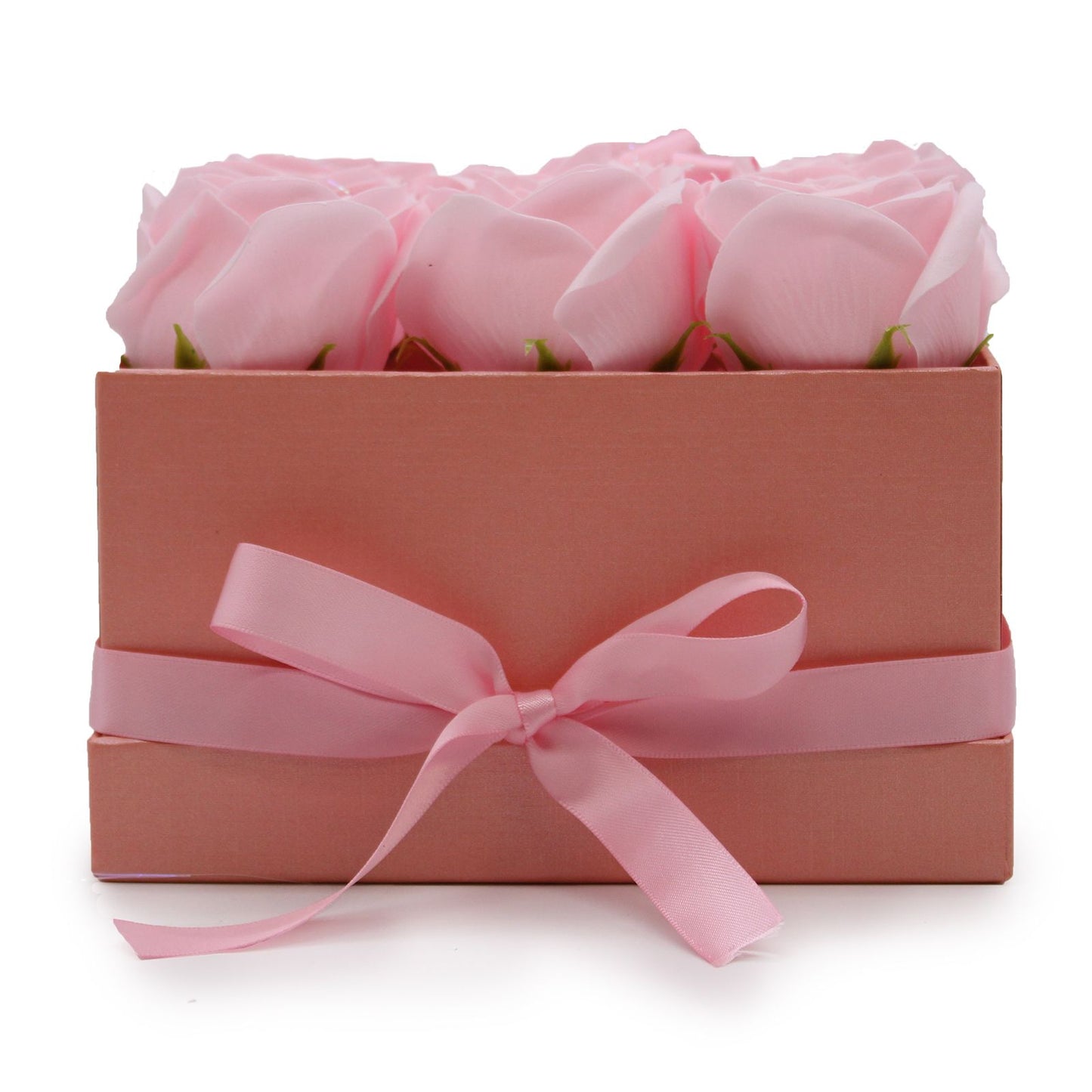 Seifenrosen-Strauß 'Zarte Romantik' - 9 rosa Rosen im Quadrat