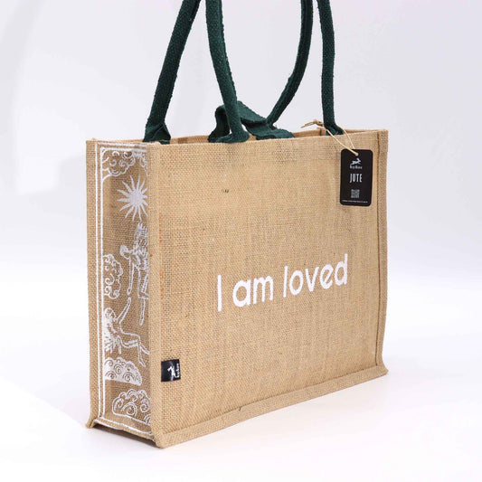 Hop Hare Jute Shopper 'Ich bin geliebt' – Statementtasche für Selbstliebe