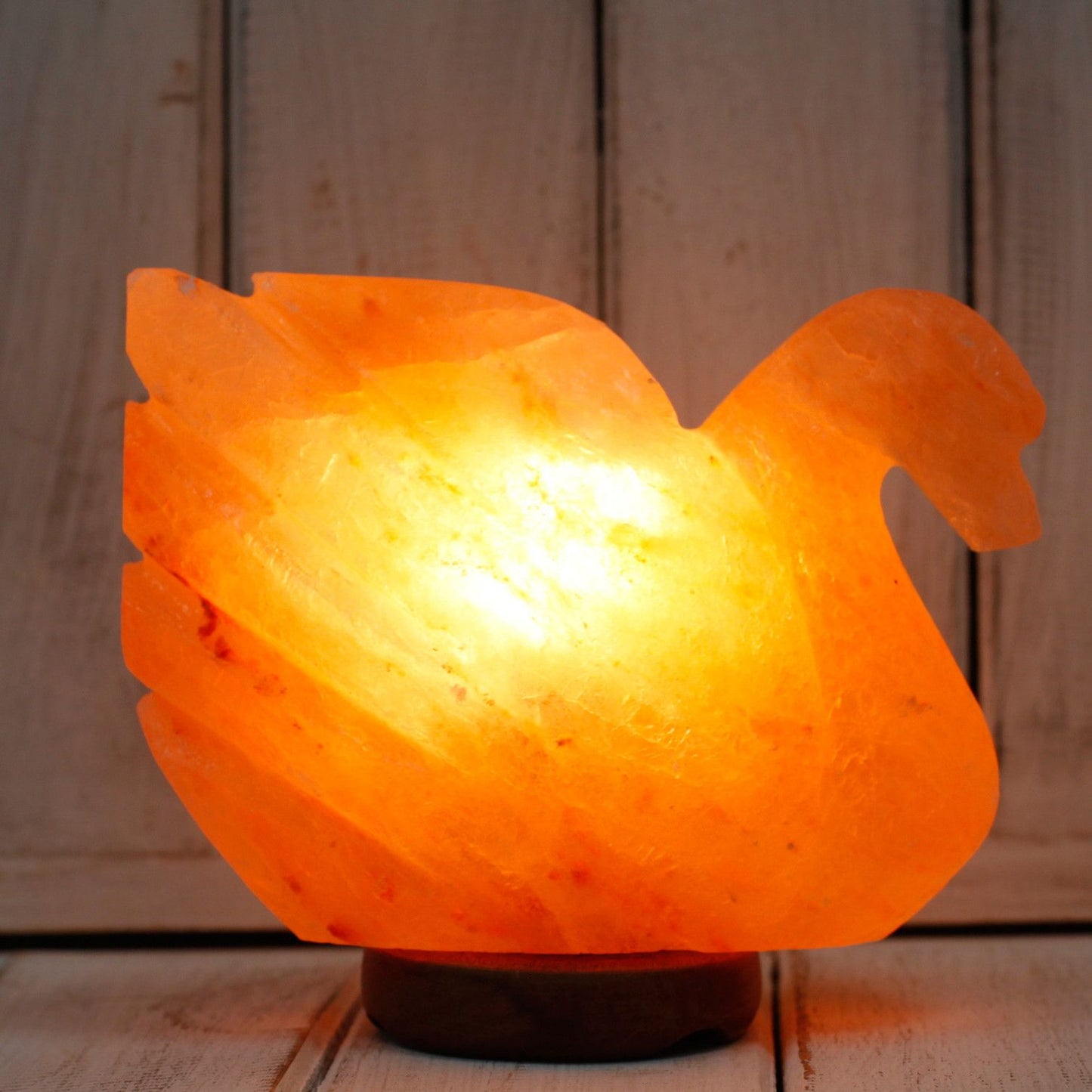 Himalaya-Salzlampe in Schwanen-Form – Handgearbeitetes Naturkunstwerk