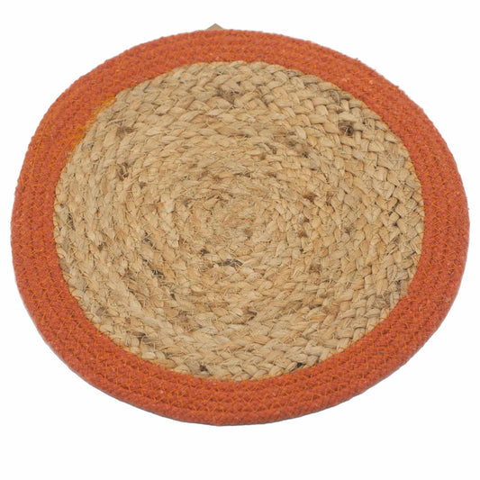 Natürliches Tischset mit Lehmrand – Jute & Baumwolle, 30 cm