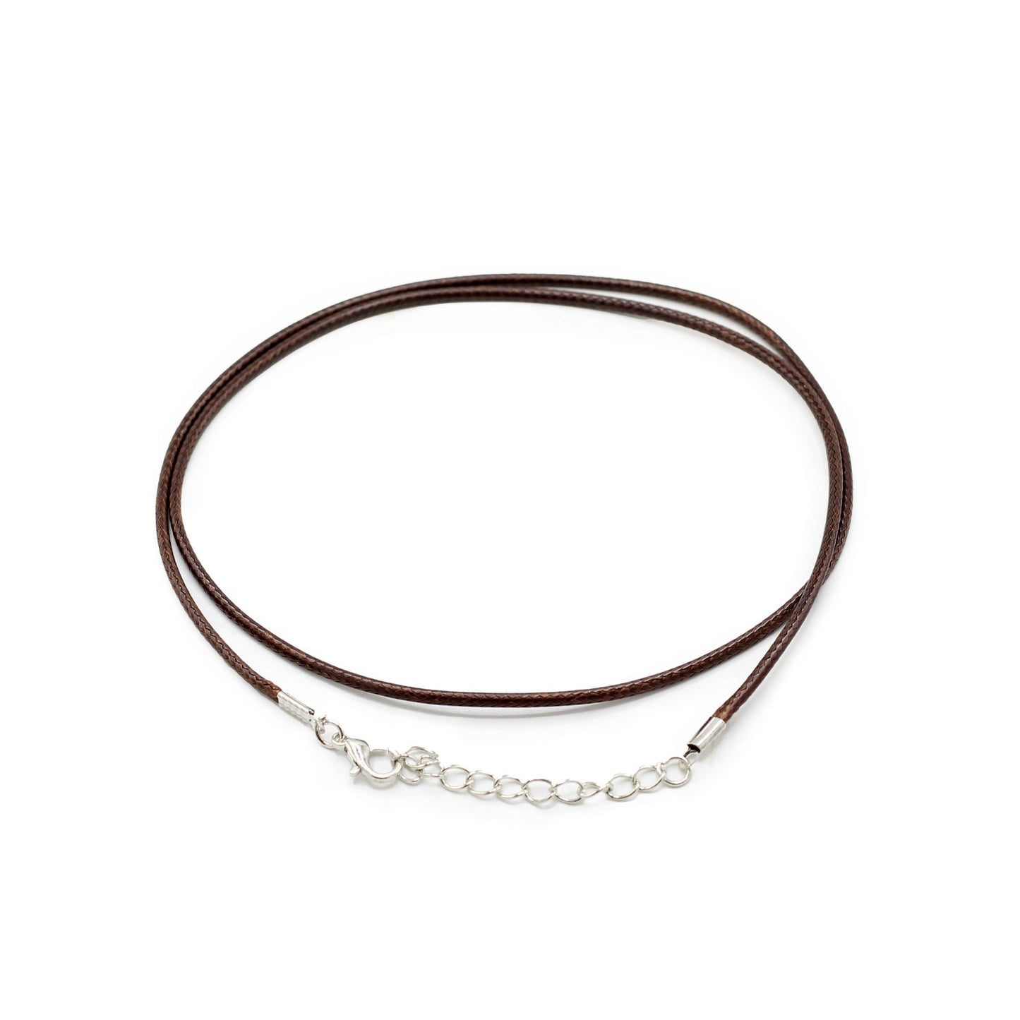 Packung gewachste Baumwollkordeln in Dunkelbraun (112 Stück) - Anhängerband mit Metallclasp, 2mm x 55cm