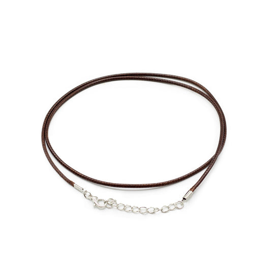 Packung gewachste Baumwollkordeln in Dunkelbraun (112 Stück) - Anhängerband mit Metallclasp, 2mm x 55cm